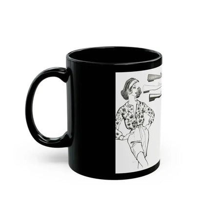 Fashion Illustration by Erica Perl, 1957 (2) - Black Coffee Mug - Go Mug Yourself