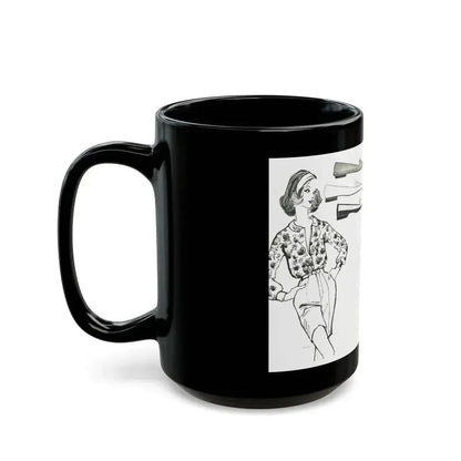 Fashion Illustration by Erica Perl, 1957 (2) - Black Coffee Mug - Go Mug Yourself