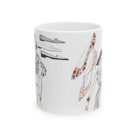Fashion Illustration by Erica Perl, 1957 (2) - White Coffee Mug 11oz - Go Mug Yourself
