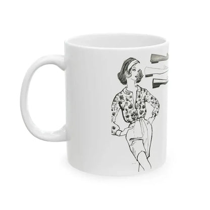 Fashion Illustration by Erica Perl, 1957 (2) - White Coffee Mug - Go Mug Yourself