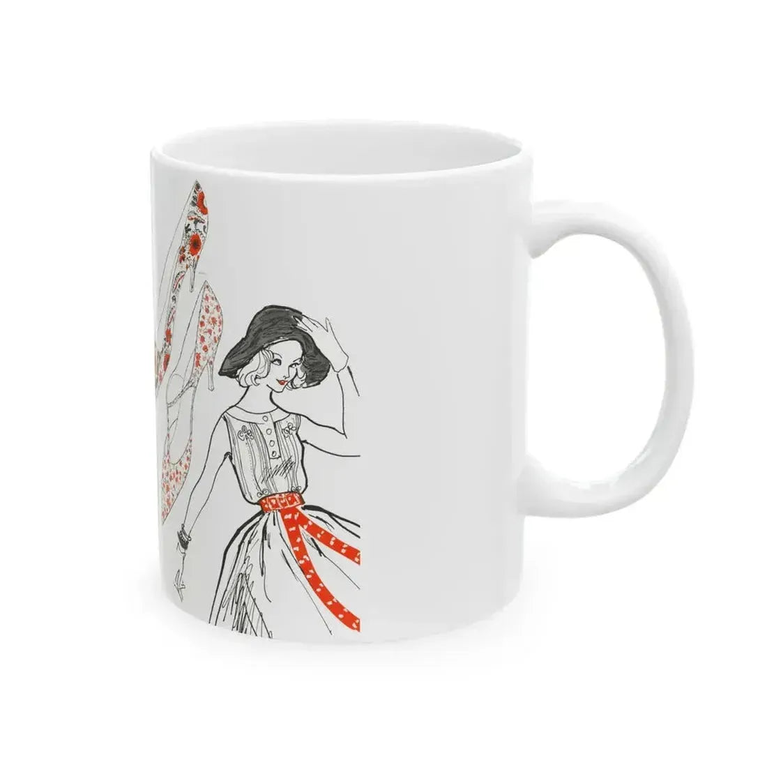 Fashion Illustration by Erica Perl, 1957 (2) - White Coffee Mug - Go Mug Yourself