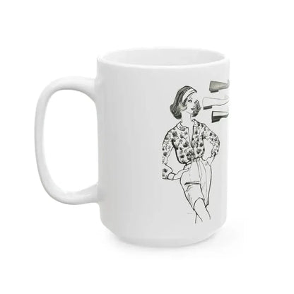 Fashion Illustration by Erica Perl, 1957 (2) - White Coffee Mug - Go Mug Yourself