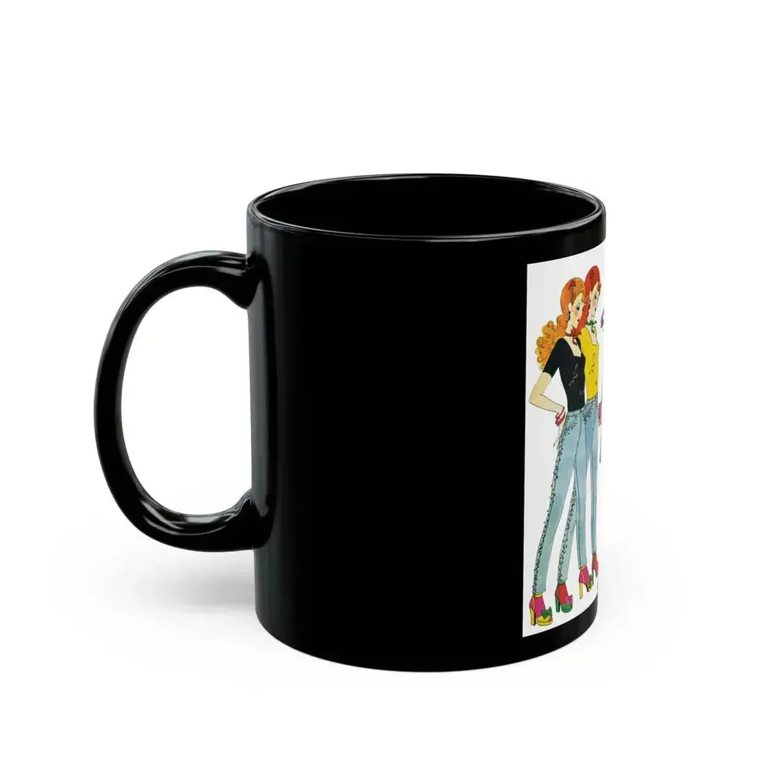 Fashion illustration, Destiny magazine, 1973 - Black Coffee Mug - Go Mug Yourself