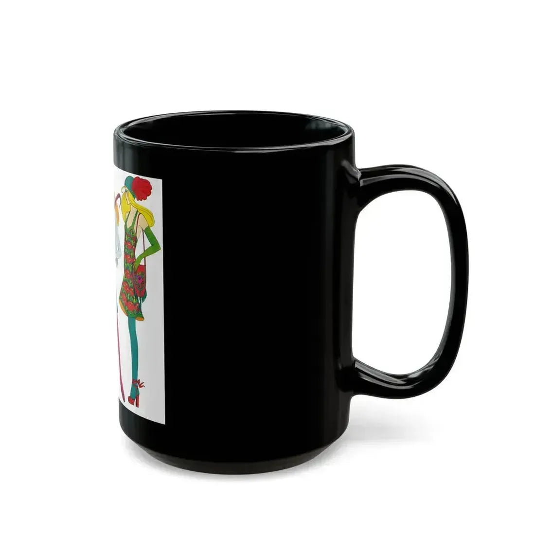 Fashion illustration, Destiny magazine, 1973 - Black Coffee Mug - Go Mug Yourself