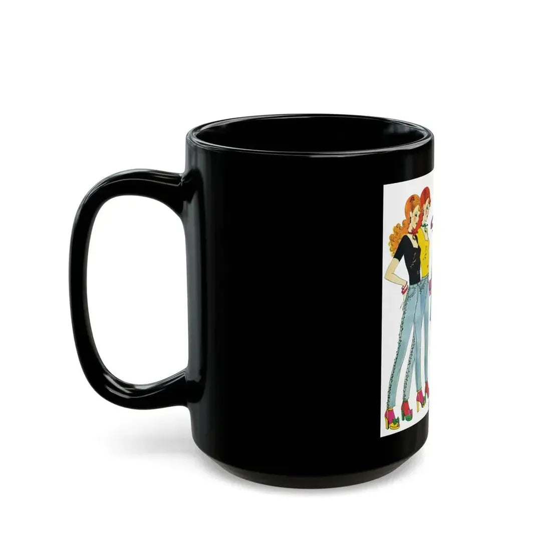 Fashion illustration, Destiny magazine, 1973 - Black Coffee Mug - Go Mug Yourself