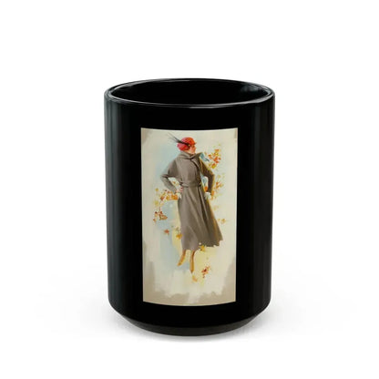 Fashion Illustration, Fall, 1918 - Black Coffee Mug 15oz - Go Mug Yourself