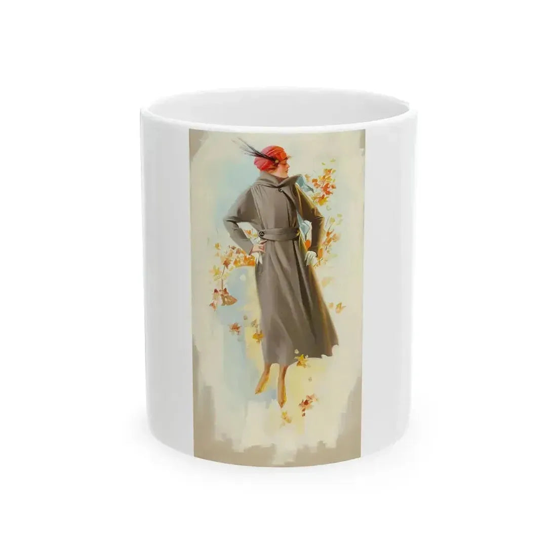 Fashion Illustration, Fall, 1918 - White Coffee Mug 11oz - Go Mug Yourself