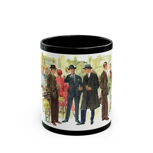 Fashion illustration from Esquire, 1954 - Black Coffee Mug 11oz - Go Mug Yourself