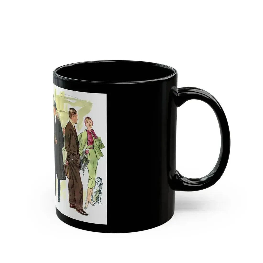 Fashion illustration from Esquire, 1954 - Black Coffee Mug - Go Mug Yourself