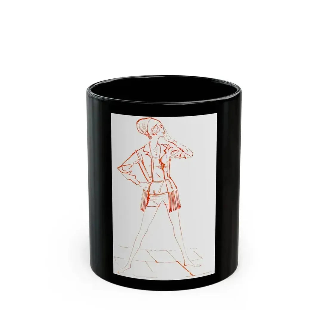 Fashion illustration from Good Housekeeping magazine, 1960 - Black Coffee Mug 11oz - Go Mug Yourself