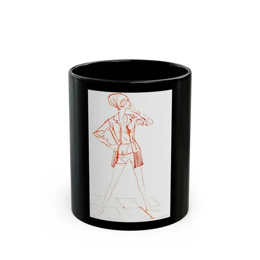 Fashion illustration from Good Housekeeping magazine, 1960 - Black Coffee Mug 11oz - Go Mug Yourself