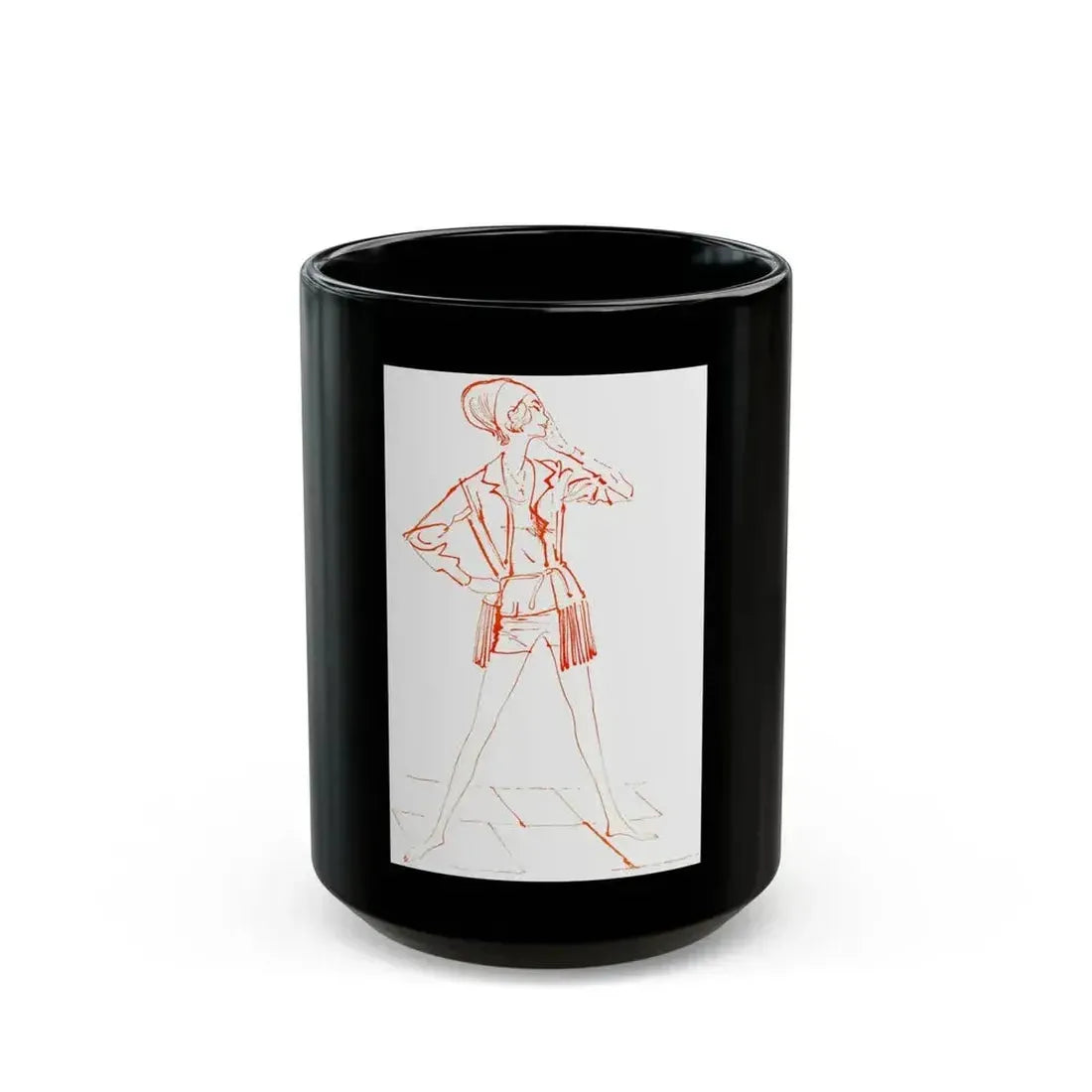 Fashion illustration from Good Housekeeping magazine, 1960 - Black Coffee Mug 15oz - Go Mug Yourself