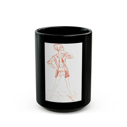 Fashion illustration from Good Housekeeping magazine, 1960 - Black Coffee Mug 15oz - Go Mug Yourself