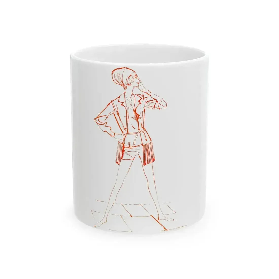 Fashion illustration from Good Housekeeping magazine, 1960 - White Coffee Mug 11oz - Go Mug Yourself