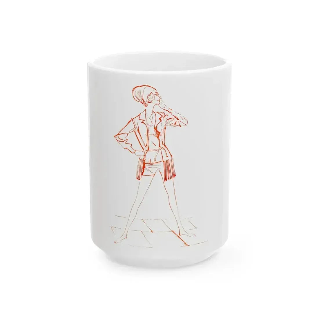 Fashion illustration from Good Housekeeping magazine, 1960 - White Coffee Mug 15oz - Go Mug Yourself