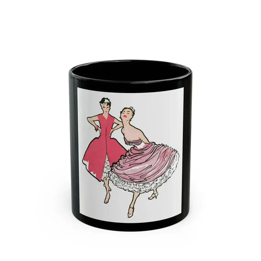 Fashion Illustration from Woman's Own magazine, 1955 (1) - Black Coffee Mug 11oz - Go Mug Yourself