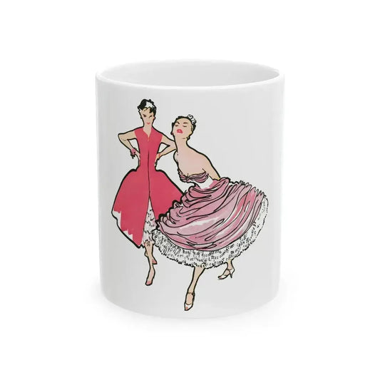 Fashion Illustration from Woman's Own magazine, 1955 (1) - White Coffee Mug 11oz - Go Mug Yourself