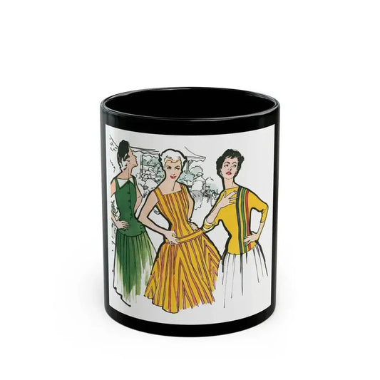 Fashion Illustration from Woman's Own magazine, 1955 (3) - Black Coffee Mug 11oz - Go Mug Yourself