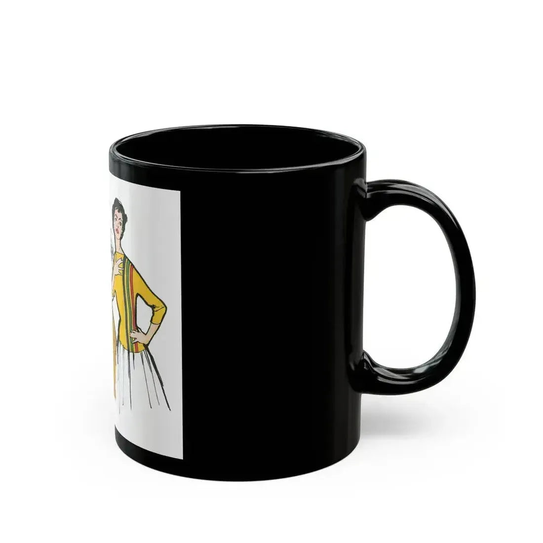 Fashion Illustration from Woman's Own magazine, 1955 (3) - Black Coffee Mug - Go Mug Yourself