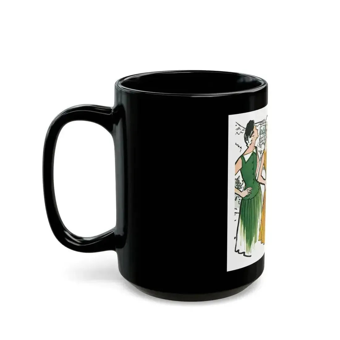 Fashion Illustration from Woman's Own magazine, 1955 (3) - Black Coffee Mug - Go Mug Yourself