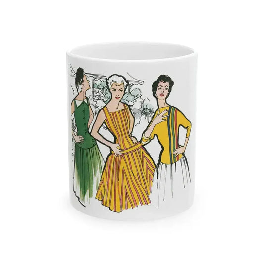 Fashion Illustration from Woman's Own magazine, 1955 (3) - White Coffee Mug 11oz - Go Mug Yourself