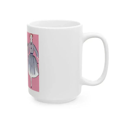 Fashion Illustration from Woman's Own magazine, 1957 - White Coffee Mug - Go Mug Yourself