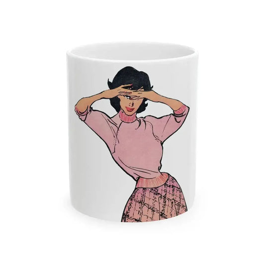 Fashion Illustration from Woman's Own magazine, 1959 (3) - White Coffee Mug 11oz - Go Mug Yourself