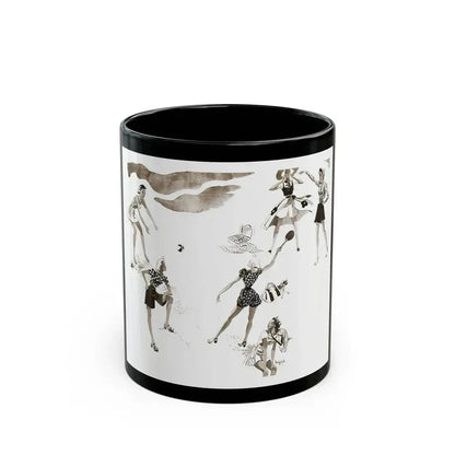 Fashion illustration, July edition of Britannia and Eve magazine, 1939 - Black Coffee Mug 11oz - Go Mug Yourself