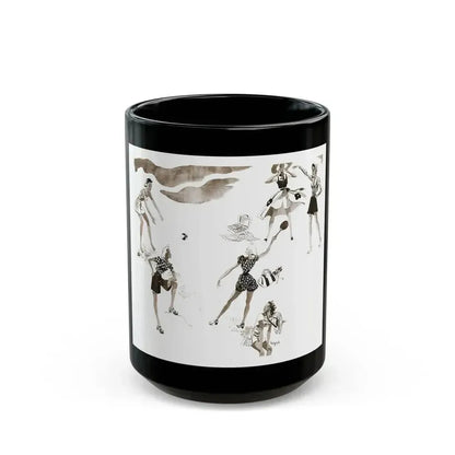 Fashion illustration, July edition of Britannia and Eve magazine, 1939 - Black Coffee Mug 15oz - Go Mug Yourself