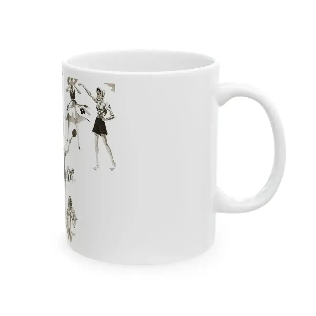 Fashion illustration, July edition of Britannia and Eve magazine, 1939 - White Coffee Mug - Go Mug Yourself