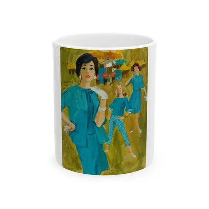 Fashion illustration - White Coffee Mug 11oz - Go Mug Yourself