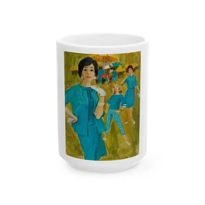 Fashion illustration - White Coffee Mug 15oz - Go Mug Yourself
