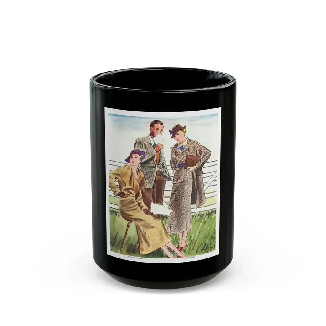 Fashion Illustration_1 - Black Coffee Mug 15oz - Go Mug Yourself