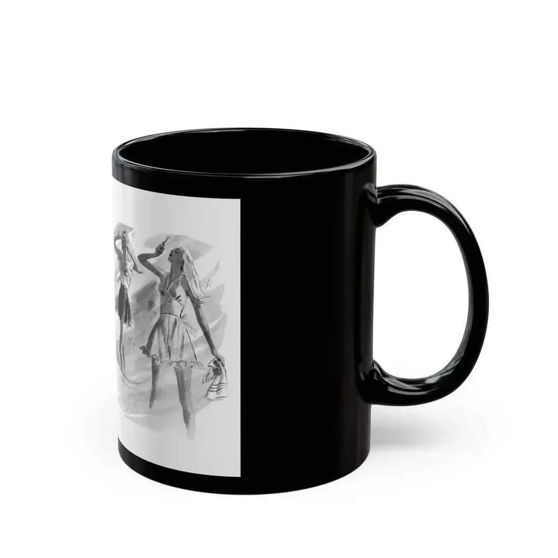 Fashion Illustrations, 1945 - Black Coffee Mug - Go Mug Yourself