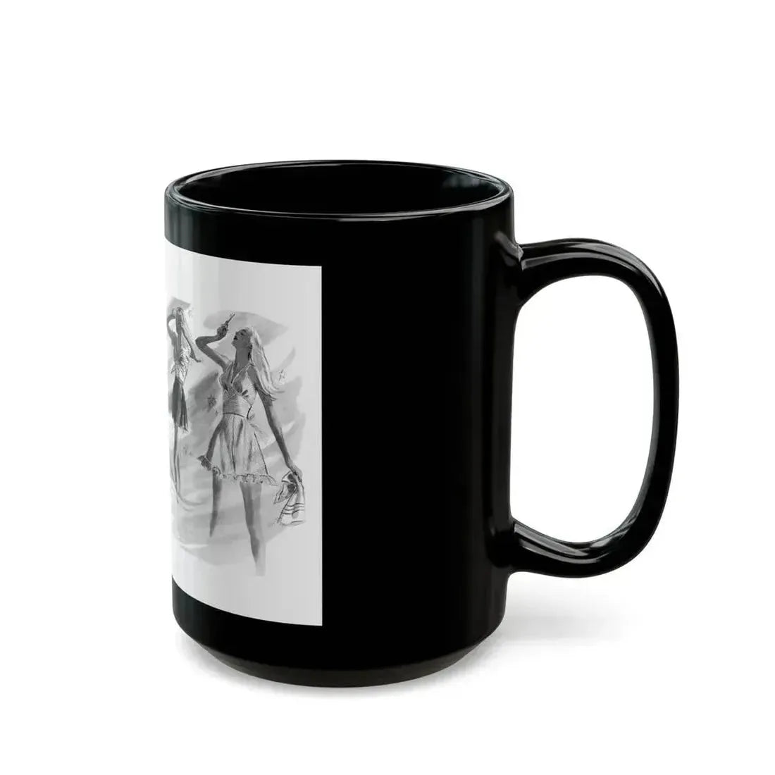 Fashion Illustrations, 1945 - Black Coffee Mug - Go Mug Yourself