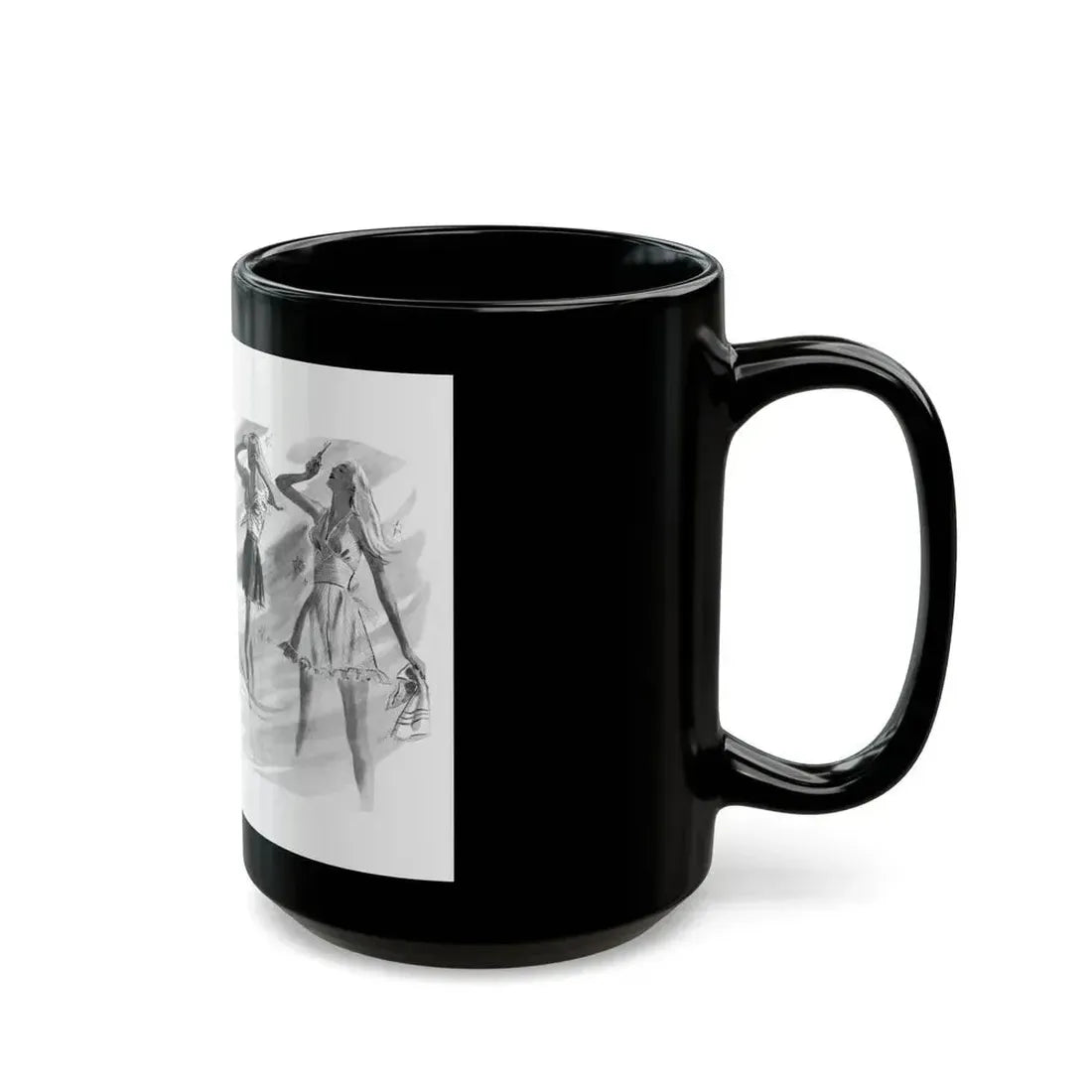 Fashion Illustrations, 1945 - Black Coffee Mug - Go Mug Yourself