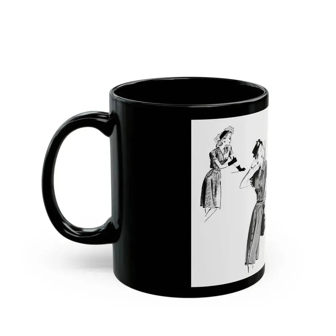 Fashion Illustrations, 1945 - Black Coffee Mug - Go Mug Yourself