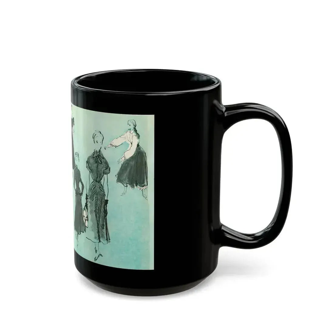 Fashion Illustrations, 1948 - Black Coffee Mug - Go Mug Yourself
