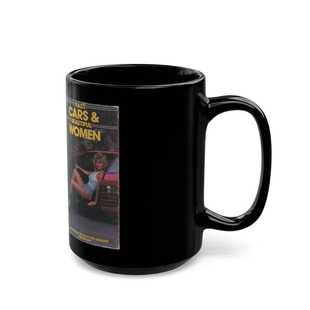 FAST CARS AND BEAUTIFUL WOMEN (VHS COVER) - Black Coffee Mug-Go Mug Yourself