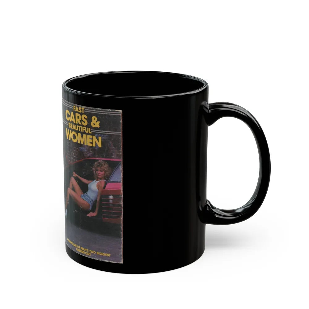 FAST CARS AND BEAUTIFUL WOMEN (VHS COVER) - Black Coffee Mug-Go Mug Yourself