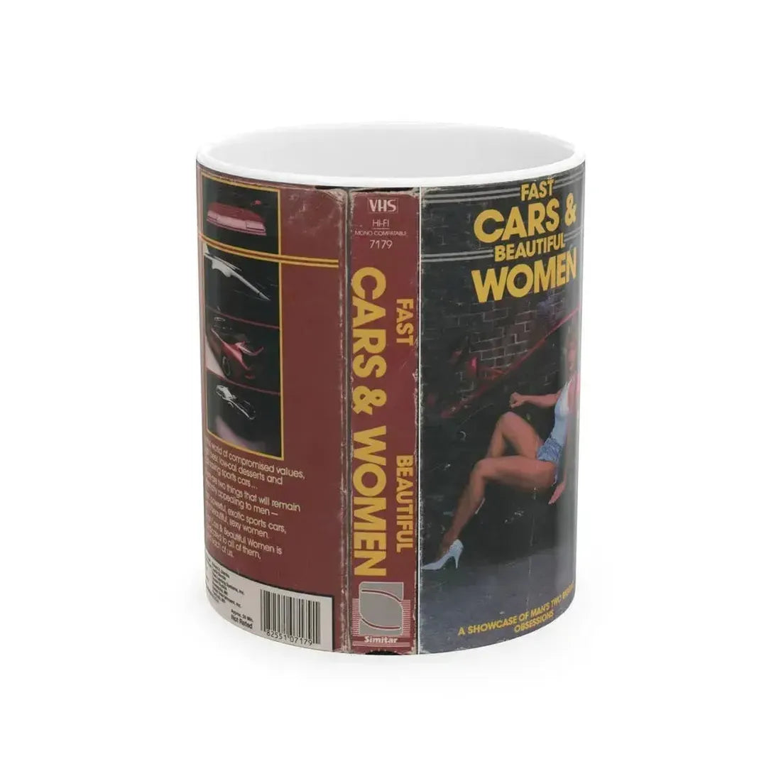 FAST CARS AND BEAUTIFUL WOMEN (VHS COVER) - White Coffee Mug 11oz - Go Mug Yourself