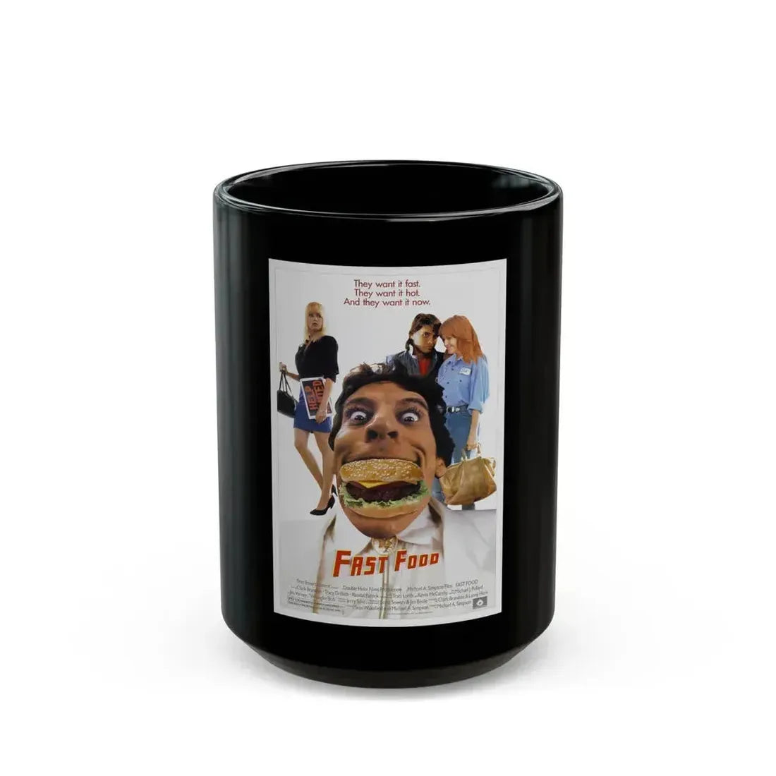 FAST FOOD 1989 Movie Poster - Black Coffee Mug 15oz - Go Mug Yourself