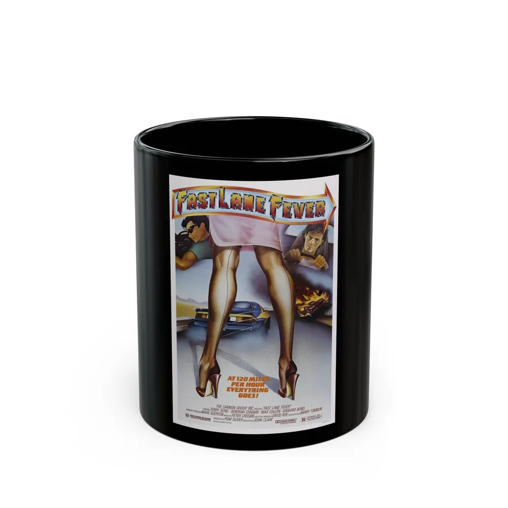 FAST LANE FEVER 1982 Movie Poster - Black Coffee Mug-11oz-Go Mug Yourself