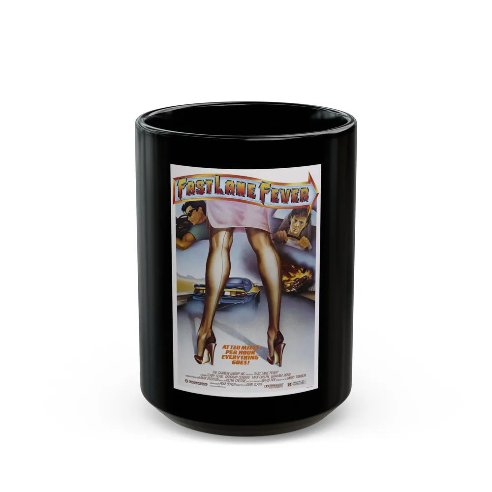 FAST LANE FEVER 1982 Movie Poster - Black Coffee Mug-15oz-Go Mug Yourself