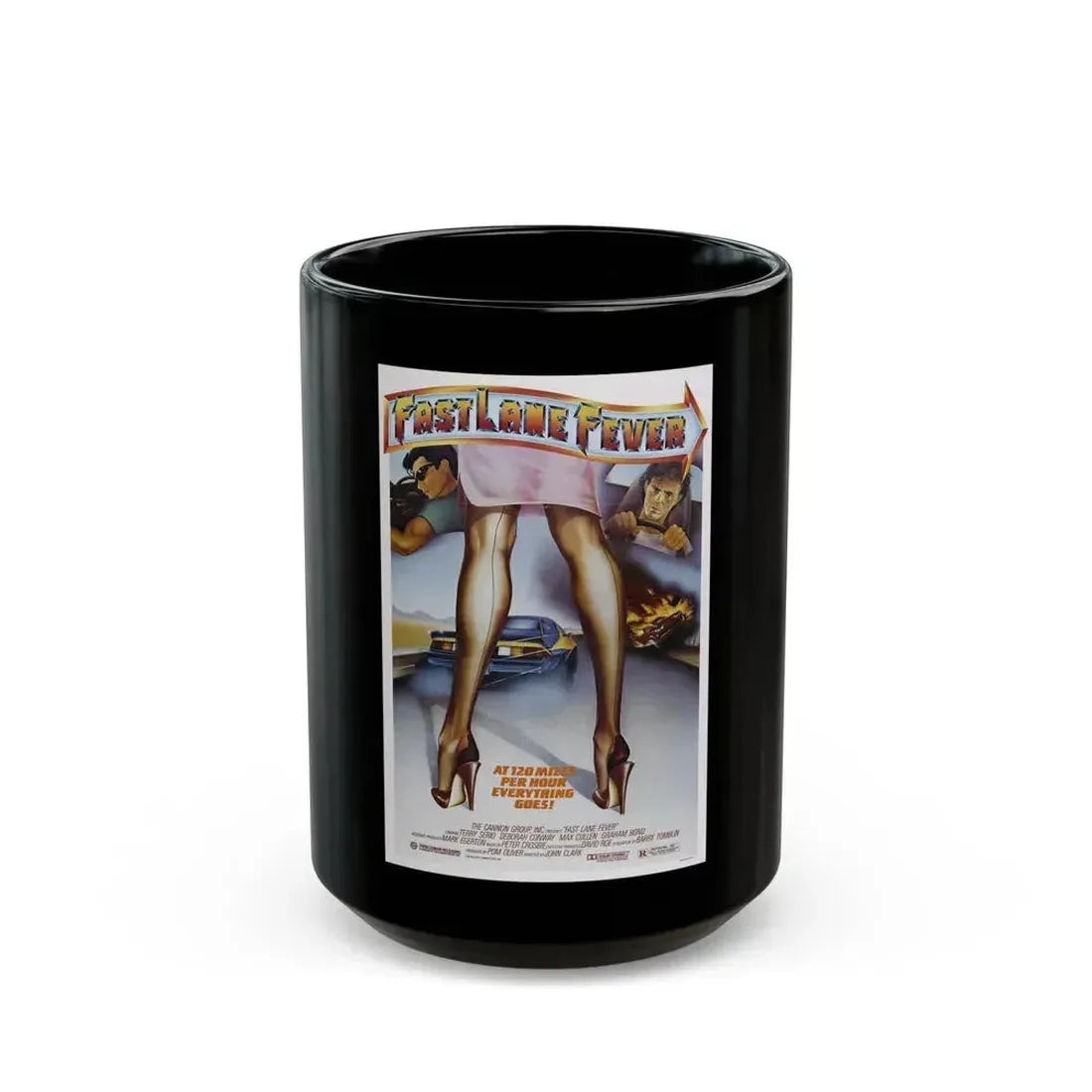 FAST LANE FEVER 1982 Movie Poster - Black Coffee Mug 15oz - Go Mug Yourself