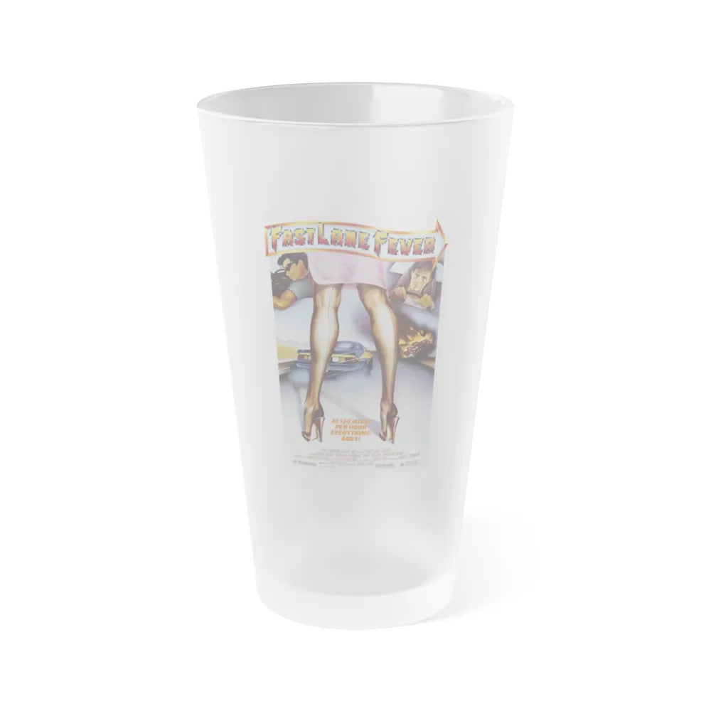 FAST LANE FEVER 1982 Movie Poster - Frosted Pint Glass 16oz-16oz-Frosted-Go Mug Yourself