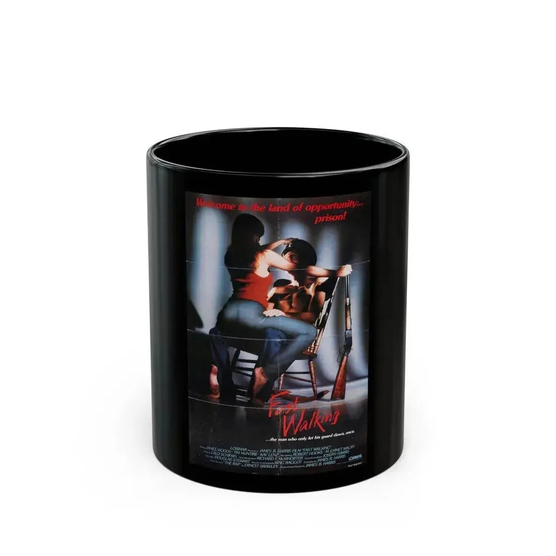 FAST WALKING 1982 Movie Poster - Black Coffee Mug 11oz - Go Mug Yourself