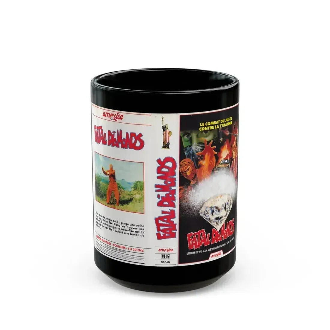 FATAL DIAMONDS (VHS COVER) - Black Coffee Mug 15oz - Go Mug Yourself