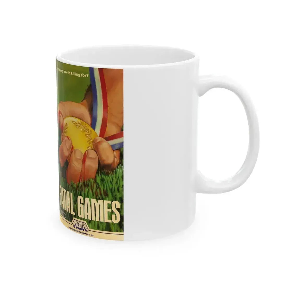 FATAL GAMES MEDIA (VHS COVER) - White Coffee Mug - Go Mug Yourself