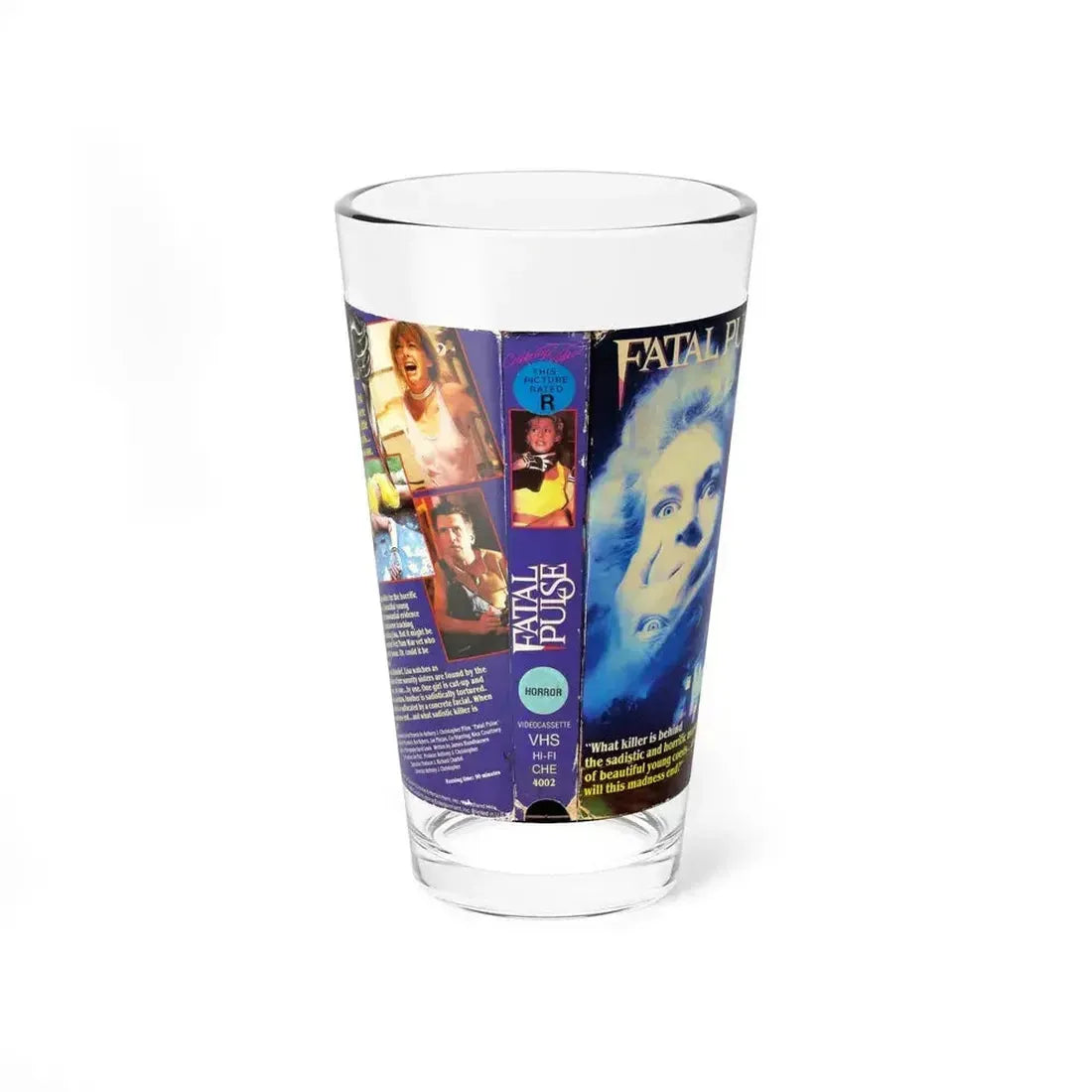 FATAL PULSE (VHS COVER) Pint Glass 16oz 16oz - Go Mug Yourself